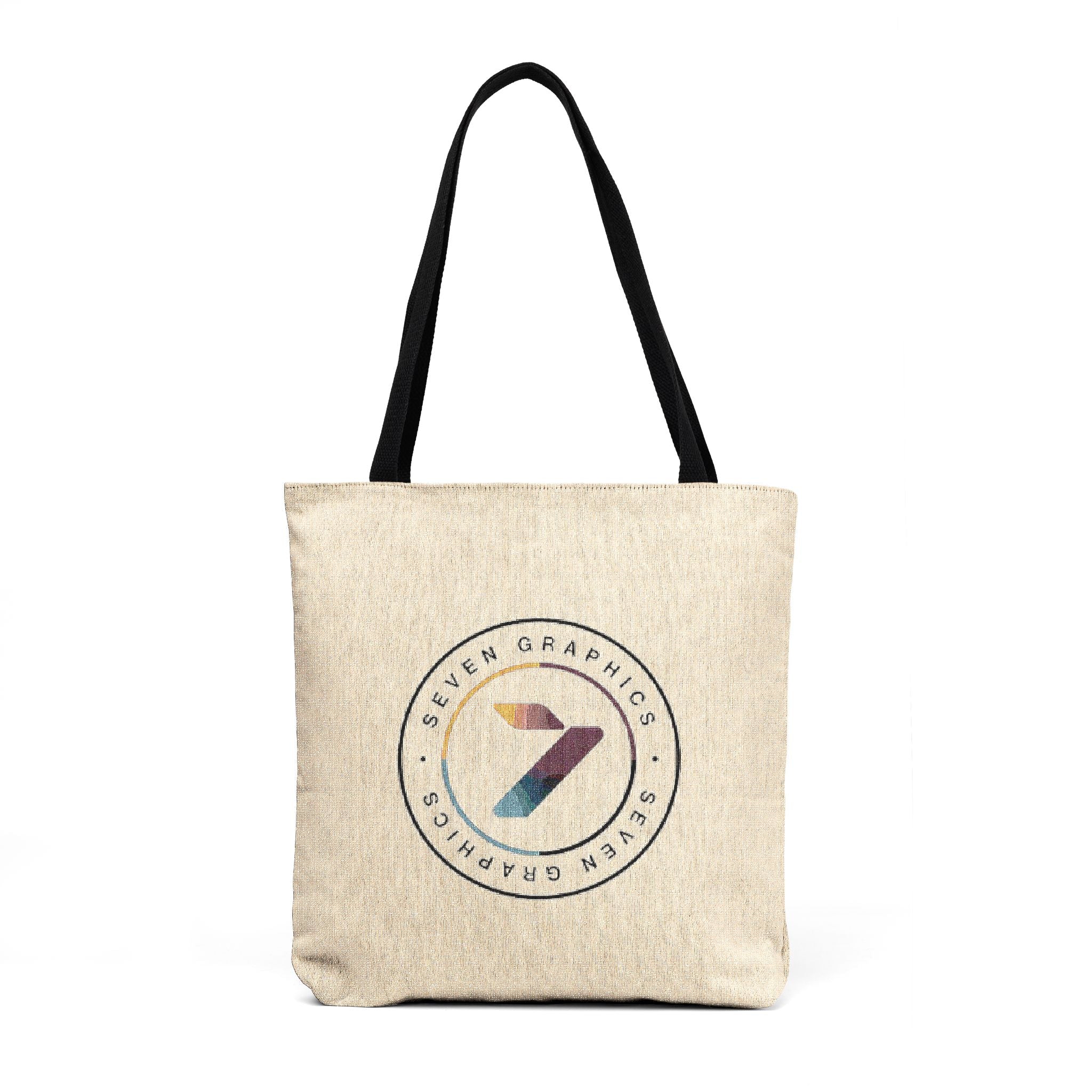 Woven Tote — Neutral Cross-Stitch Style Geometric Tote Bag