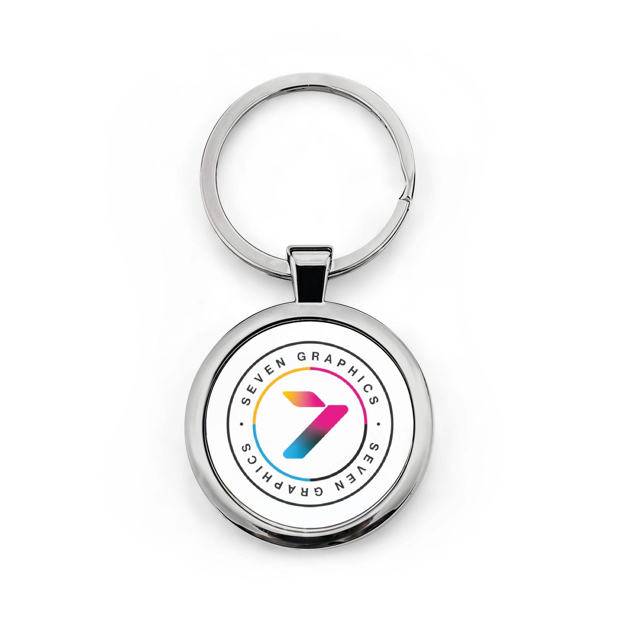 Round Stainless Steel Keychain — Custom Logo Metal Keyring