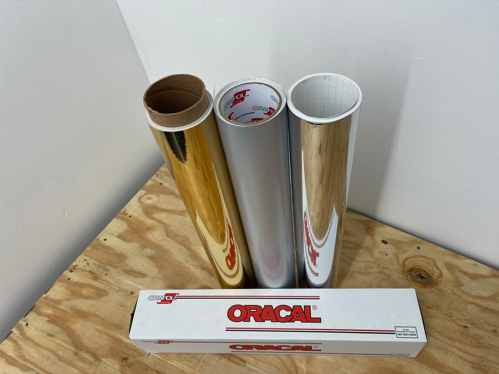 ORACAL Vinilo cromado espejo plateado 351 para Silhouette, Cameo y Cricut,  incluyendo herramienta de deshierbe de acero inoxidable (6 pies x 12